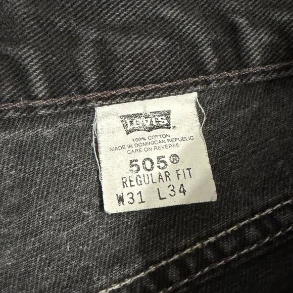 Vintage Levi's 505 Regular Fit Charcoal Straight Jeans Size W31 L34 - Picture 11 of 13